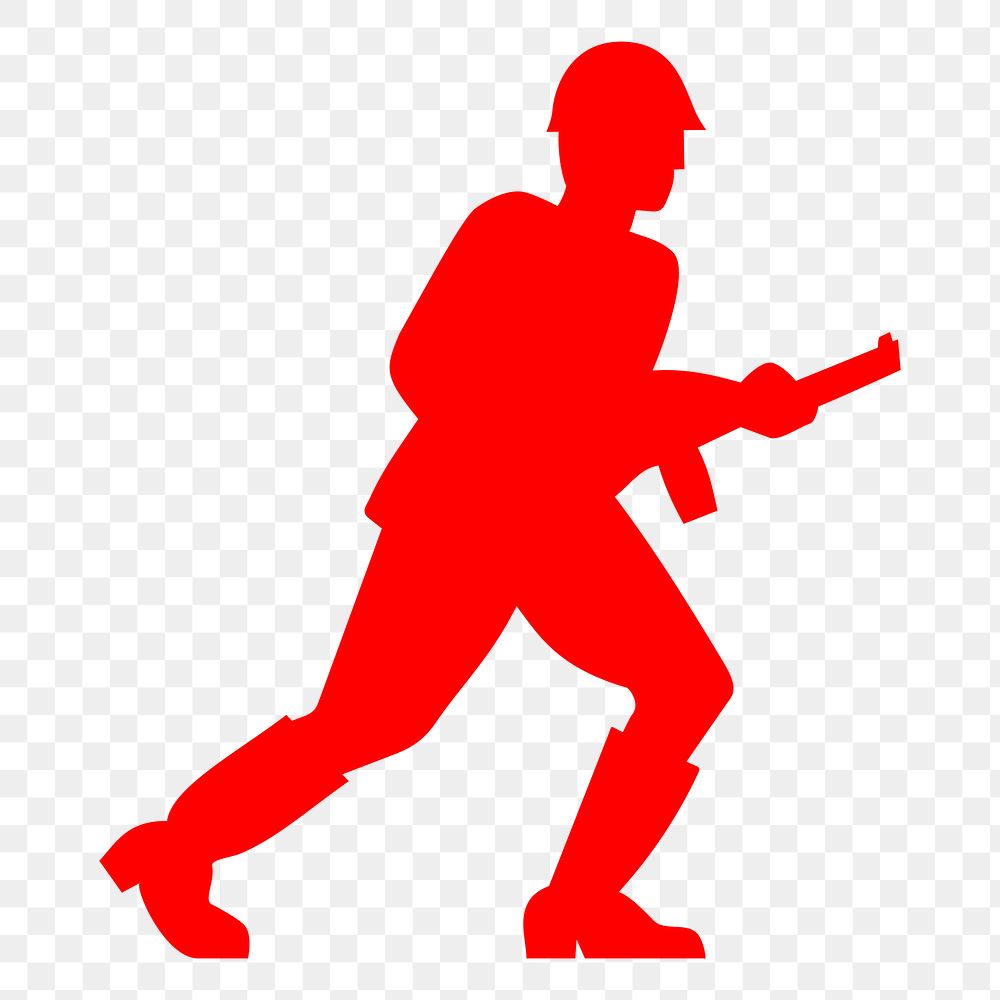 Soldier silhouette png illustration, transparent background. Free public domain CC0 image.