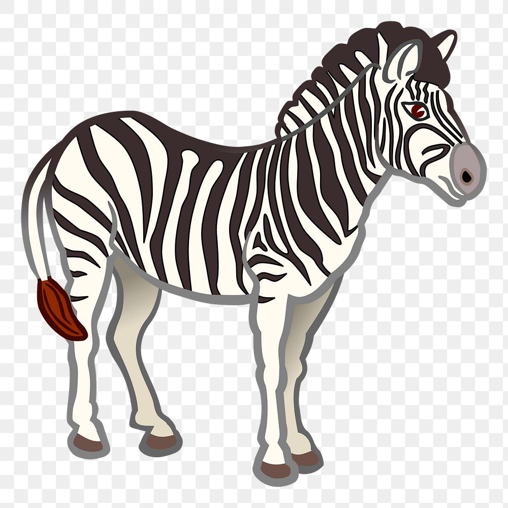 Zebra png illustration, transparent background. Free public domain CC0 image.