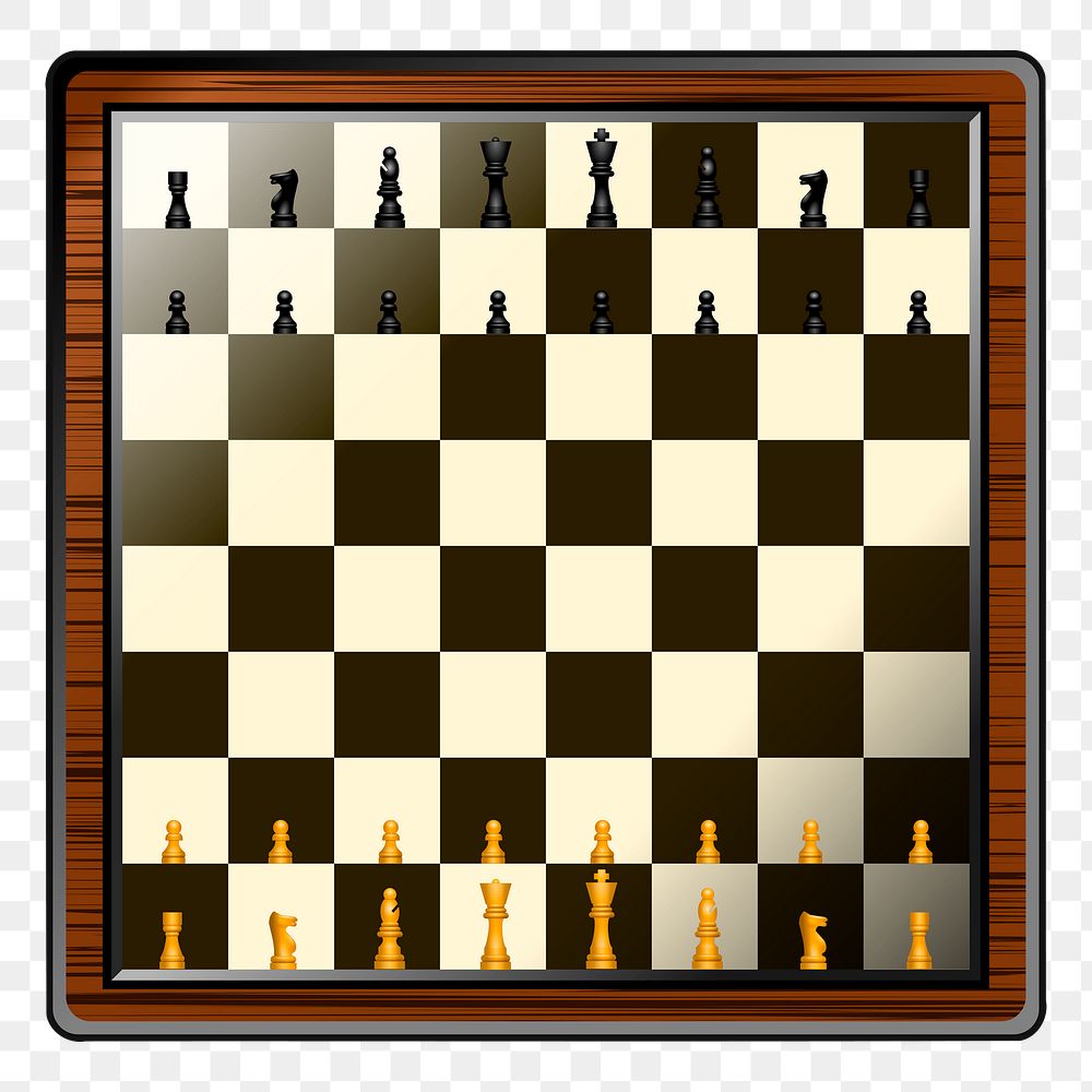 Chess board png illustration, transparent background. Free public domain CC0 image.