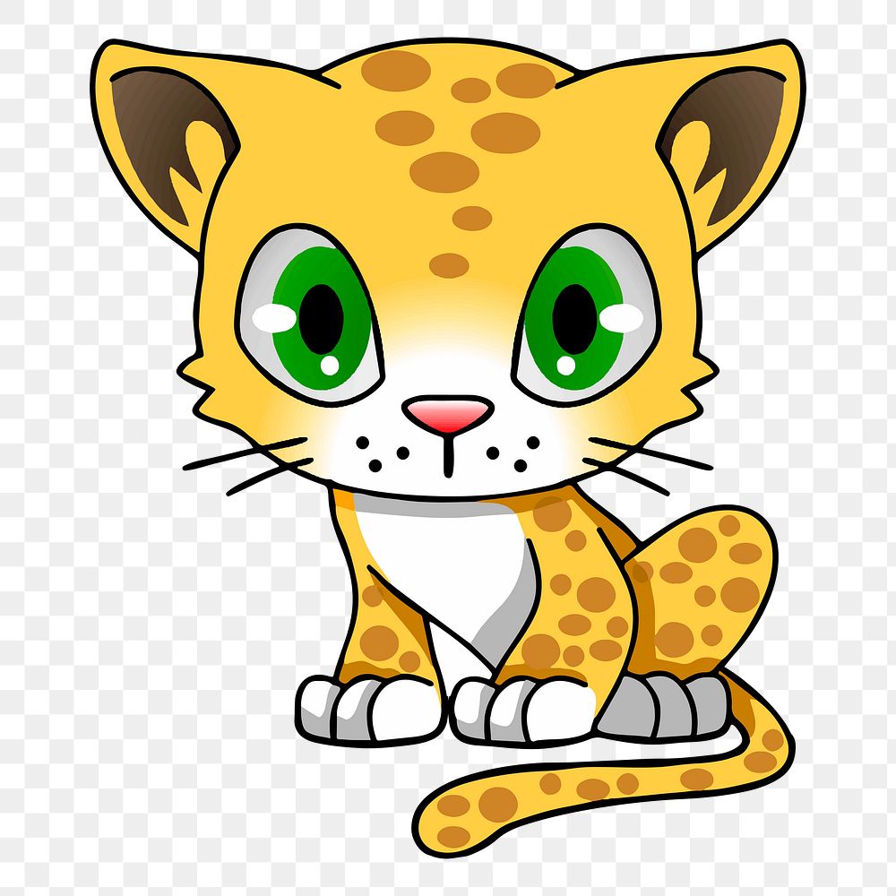 Cheetah png illustration, transparent background. Free public domain CC0 image.