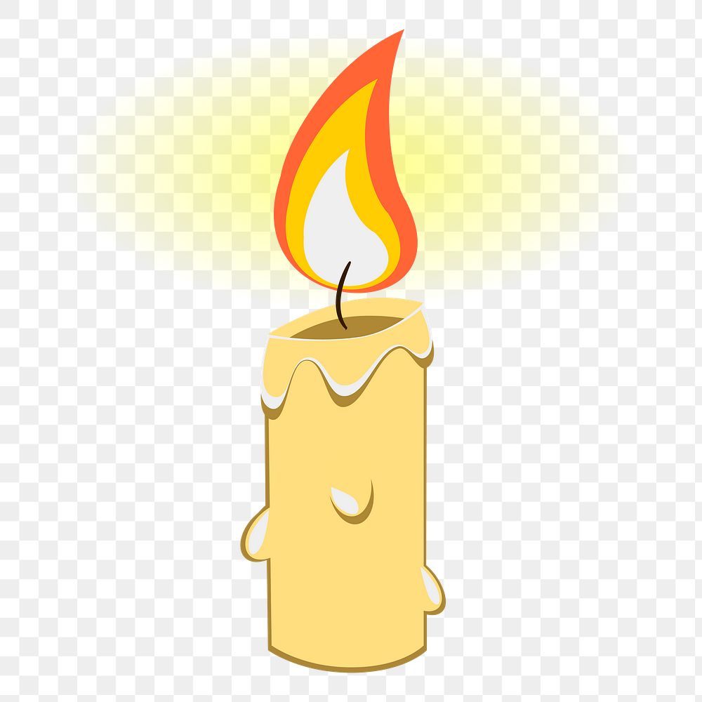 Candle light png illustration, transparent background. Free public domain CC0 image.