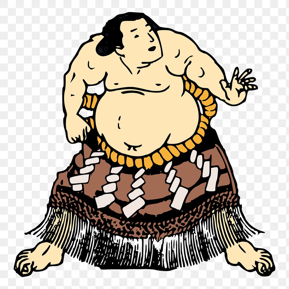 Sumo wrestler png illustration, transparent background. Free public domain CC0 image.