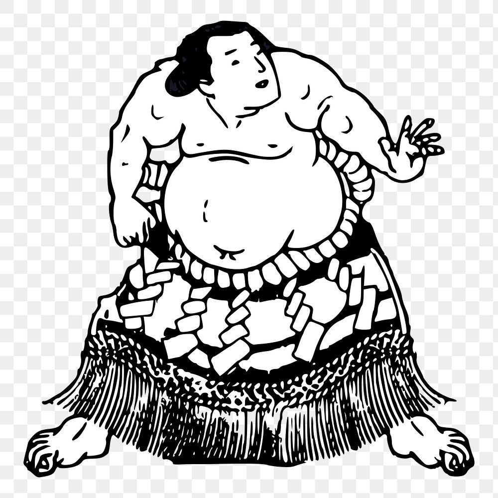 Sumo wrestler png  illustration, transparent background. Free public domain CC0 image.