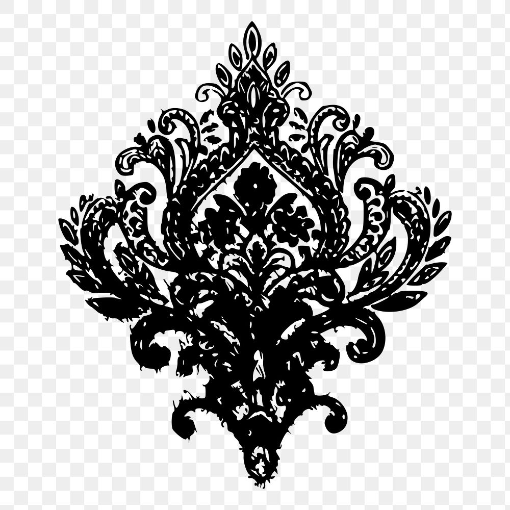 Decorative damask png  illustration, transparent background. Free public domain CC0 image.