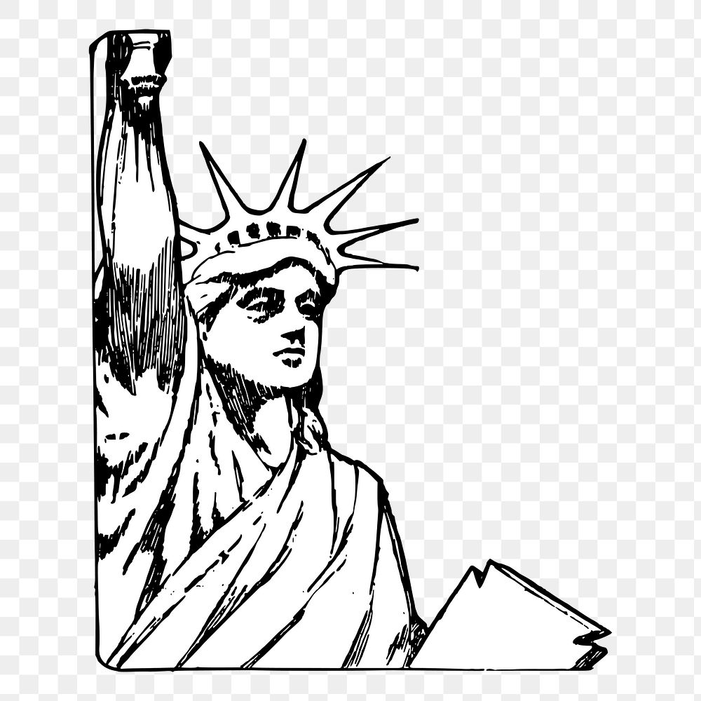 Statue of Liberty png illustration, transparent background. Free public domain CC0 image.