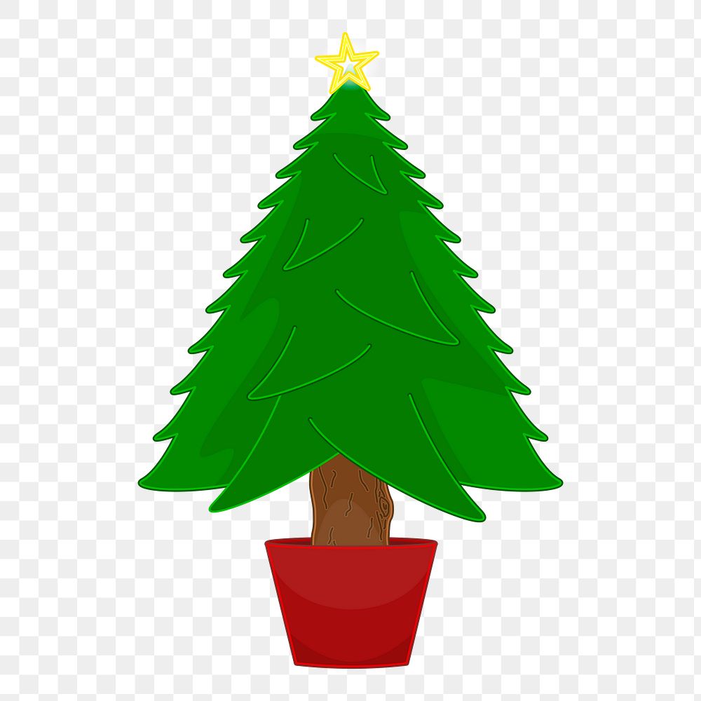 Christmas tree png illustration, transparent background. Free public domain CC0 image.