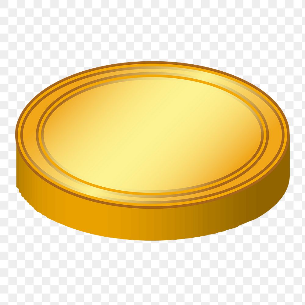 Gold coin png illustration, transparent background. Free public domain CC0 image.