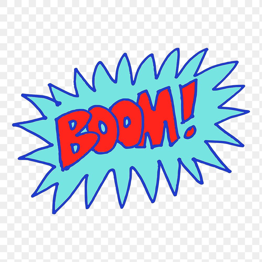 Boom! png sticker speech bubble illustration. Free public domain CC0 image.