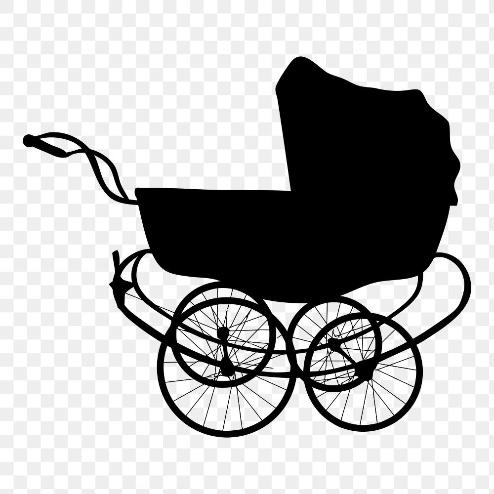 Baby carriage png  illustration, transparent background. Free public domain CC0 image.