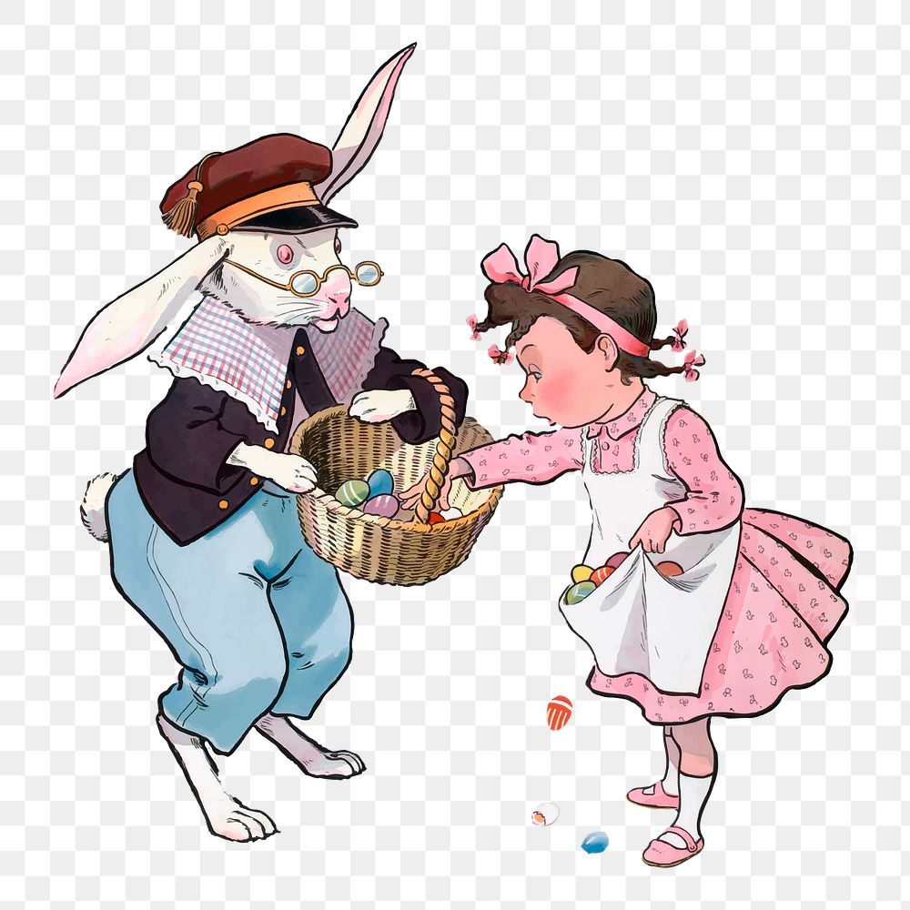 Easter rabbit png illustration, transparent background. Free public domain CC0 image.