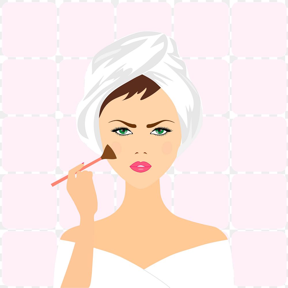 Woman getting ready png illustration, transparent background. Free public domain CC0 image.
