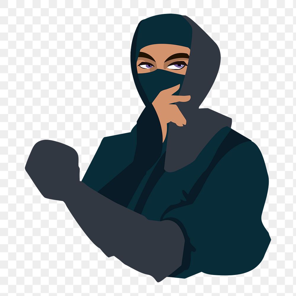 Ninja png illustration, transparent background. Free public domain CC0 image.