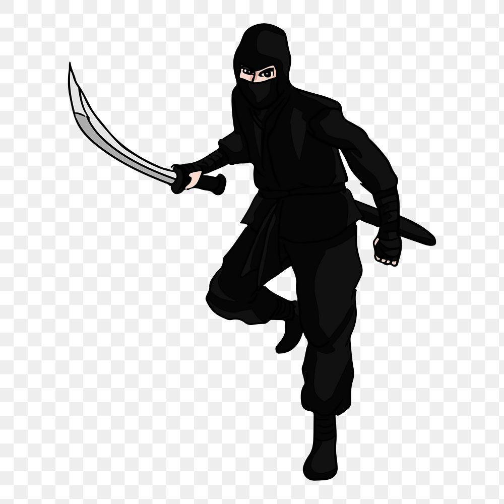 Ninja png illustration, transparent background. Free public domain CC0 image.