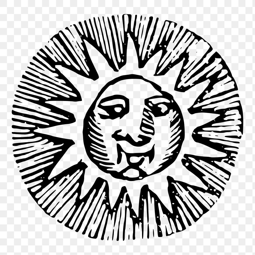 Sun png illustration, transparent background. Free public domain CC0 image.