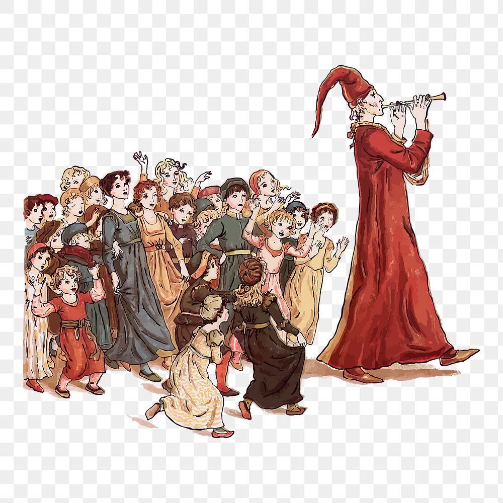 Pied Piper png  illustration, transparent background. Free public domain CC0 image.