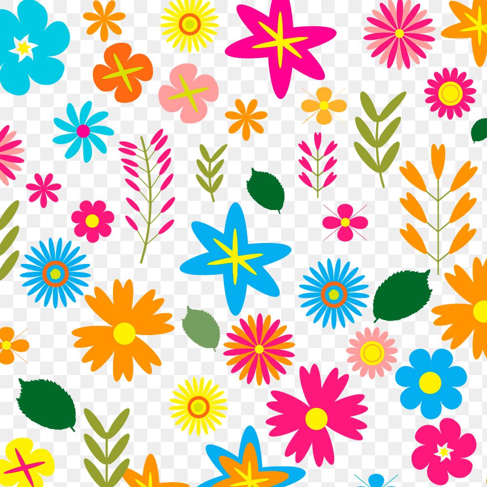 Floral background png illustration, transparent background. Free public domain CC0 image.