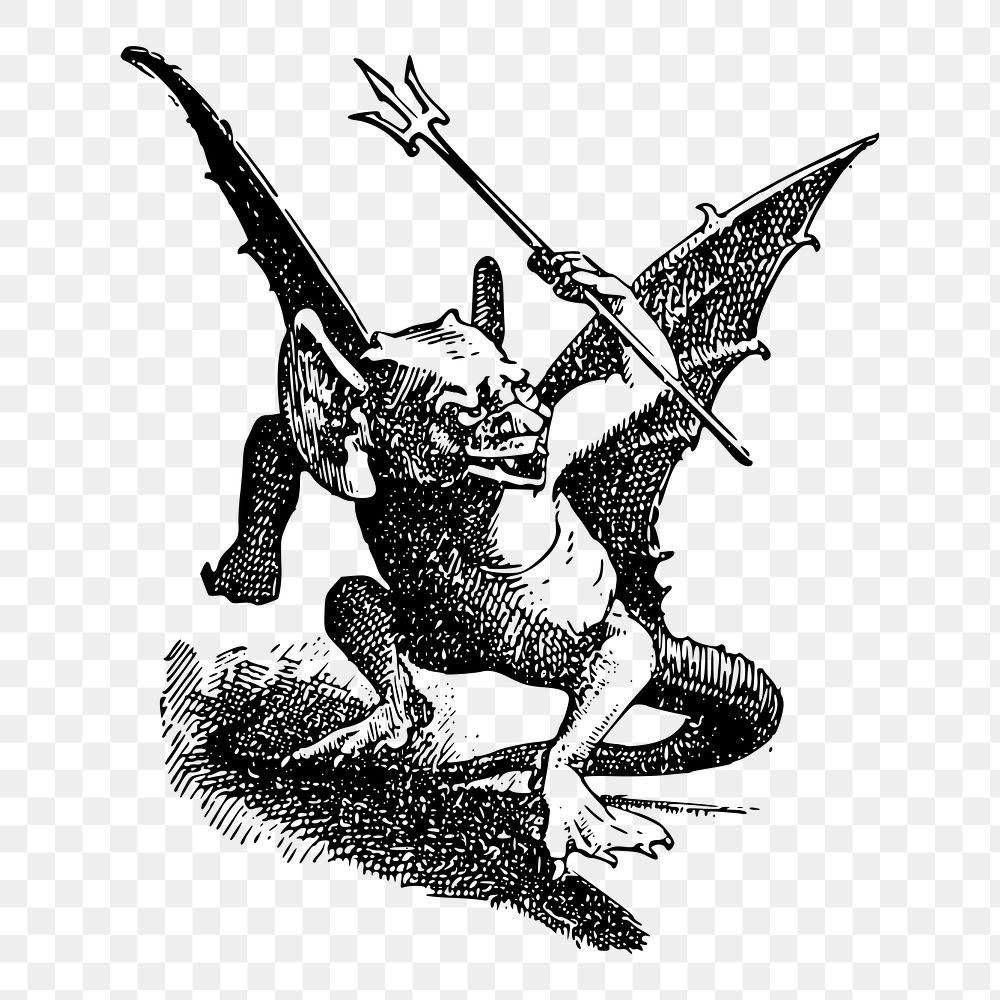 Demon goblin png  illustration, transparent background. Free public domain CC0 image.