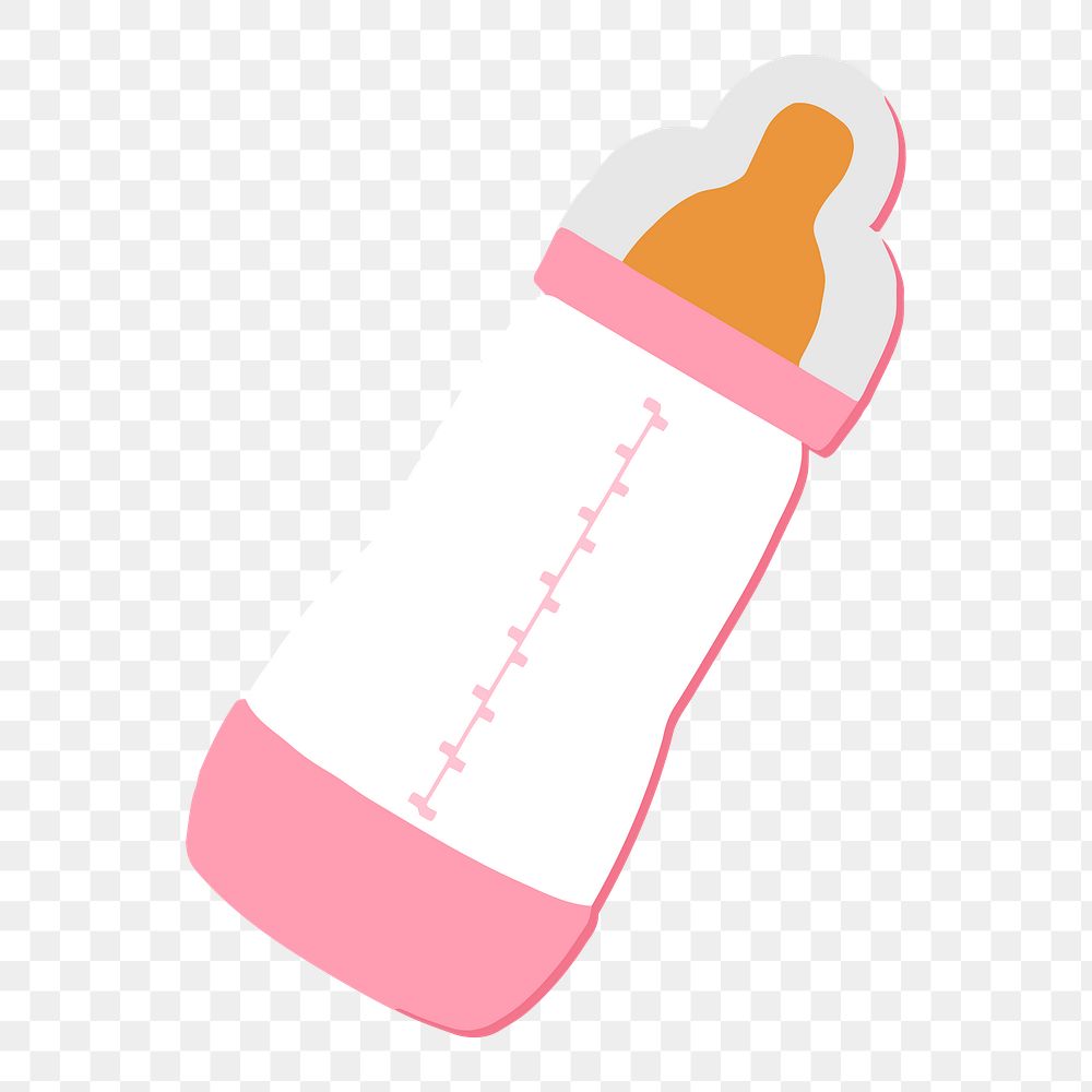 Baby bottle png illustration, transparent background. Free public domain CC0 image.