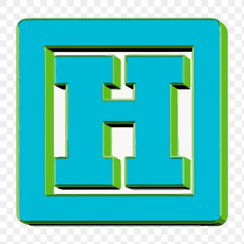 H alphabet png illustration, transparent background. Free public domain CC0 image.