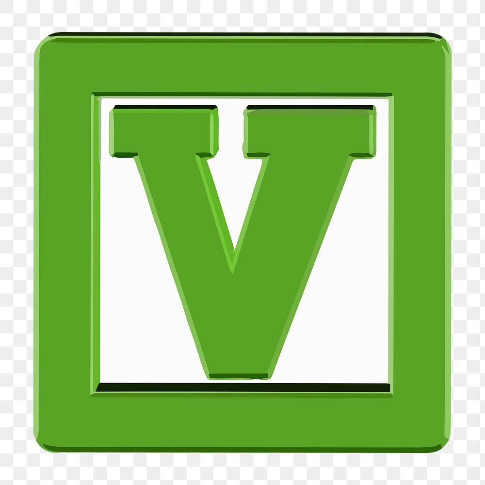 V alphabet png illustration, transparent background. Free public domain CC0 image.