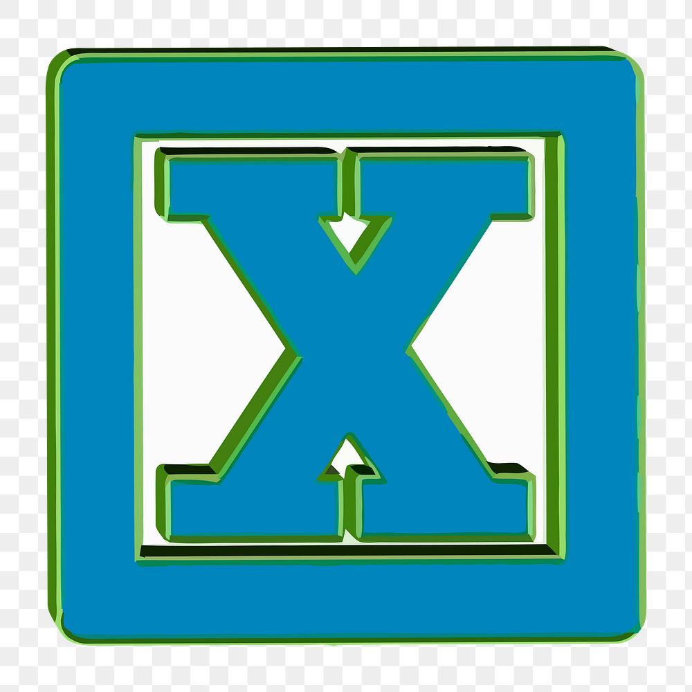 X alphabet png illustration, transparent background. Free public domain CC0 image.