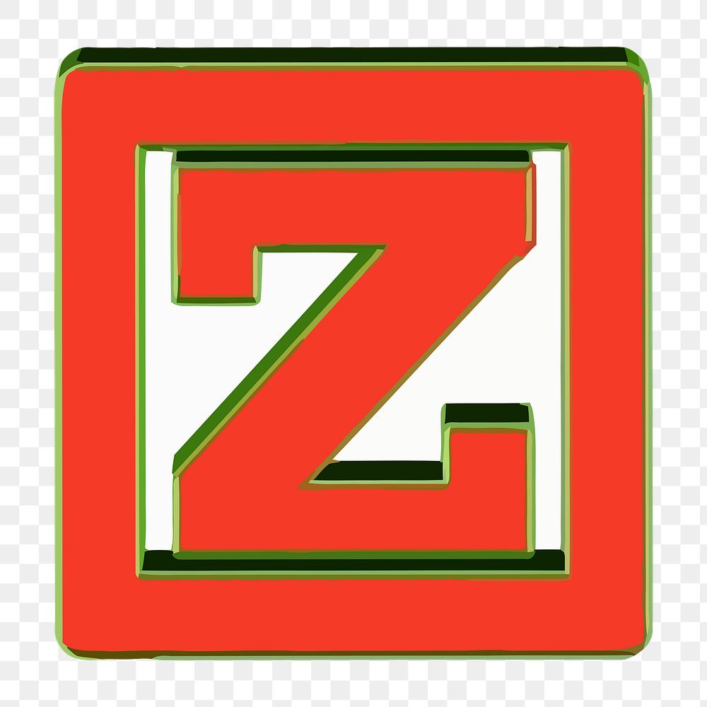 Z alphabet png illustration, transparent background. Free public domain CC0 image.