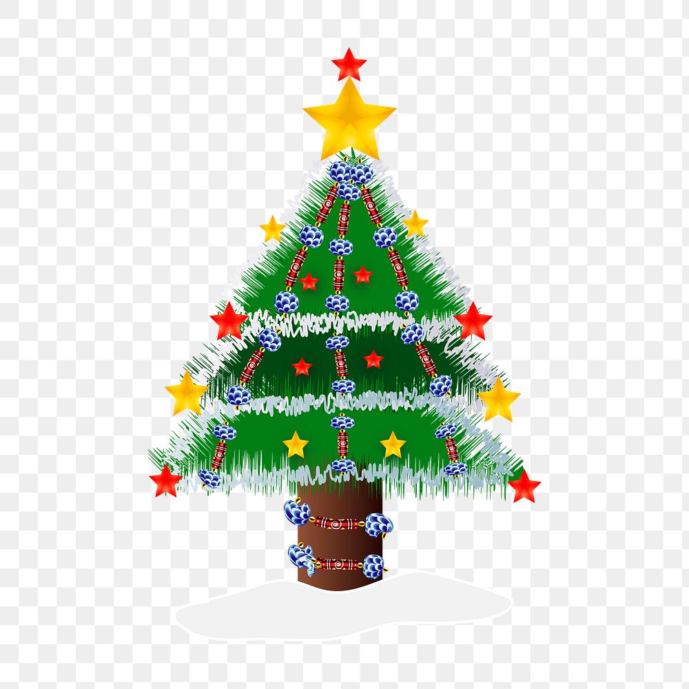 Christmas tree png sticker, transparent background. Free public domain CC0 image.