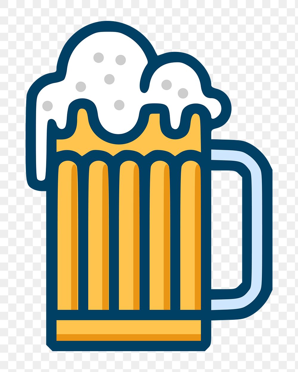 Glass of beer png illustration, transparent background. Free public domain CC0 image.