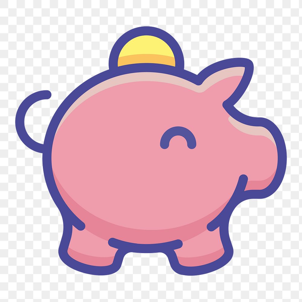 Piggy bank png illustration, transparent background. Free public domain CC0 image.