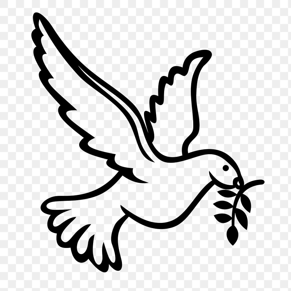 Peace dove png illustration, transparent background. Free public domain CC0 image.