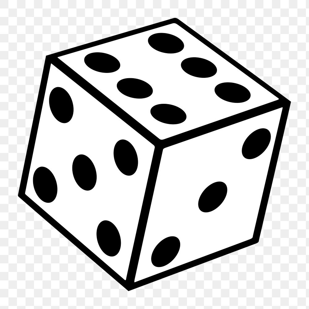 Dice png illustration, transparent background. Free public domain CC0 image.