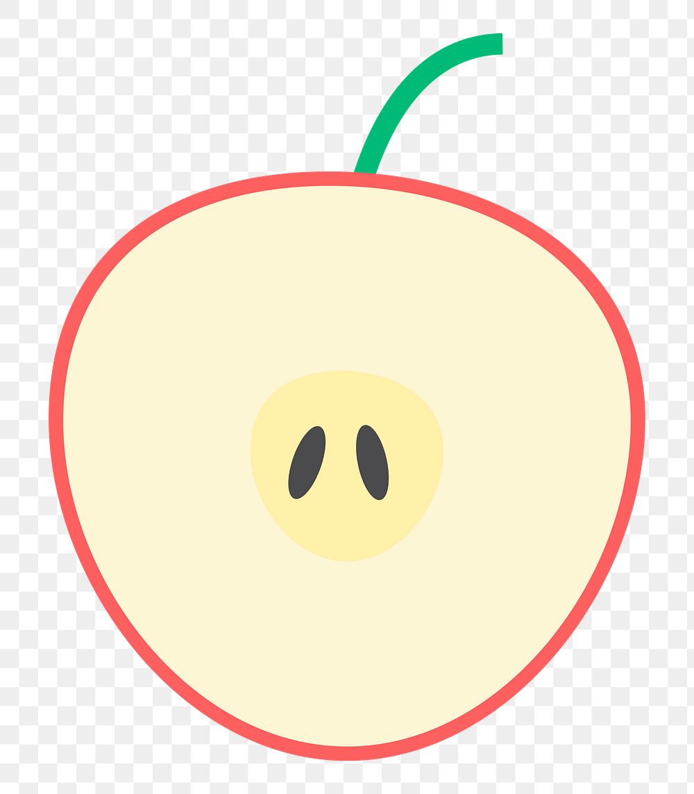 cartoon apple half