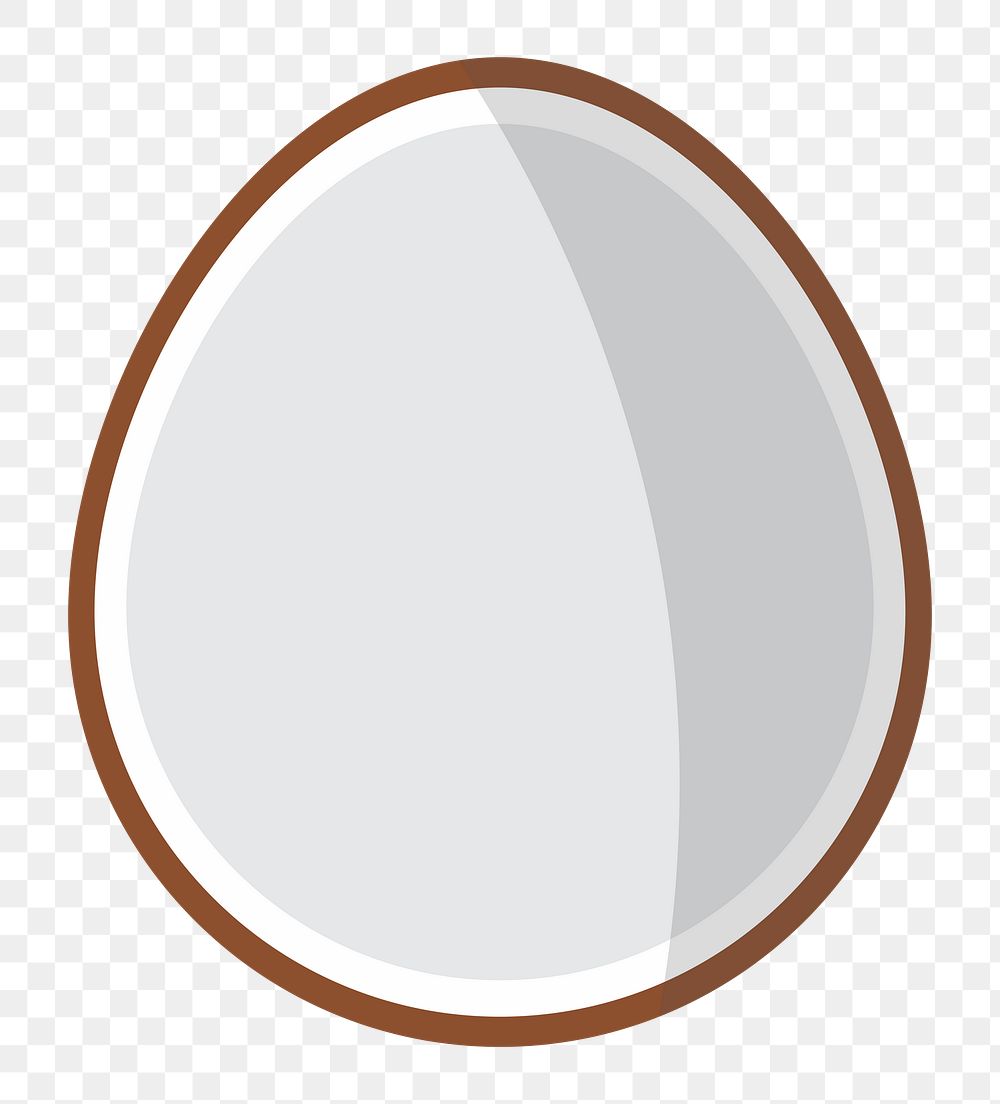 Half coconut png illustration, transparent background. Free public domain CC0 image.