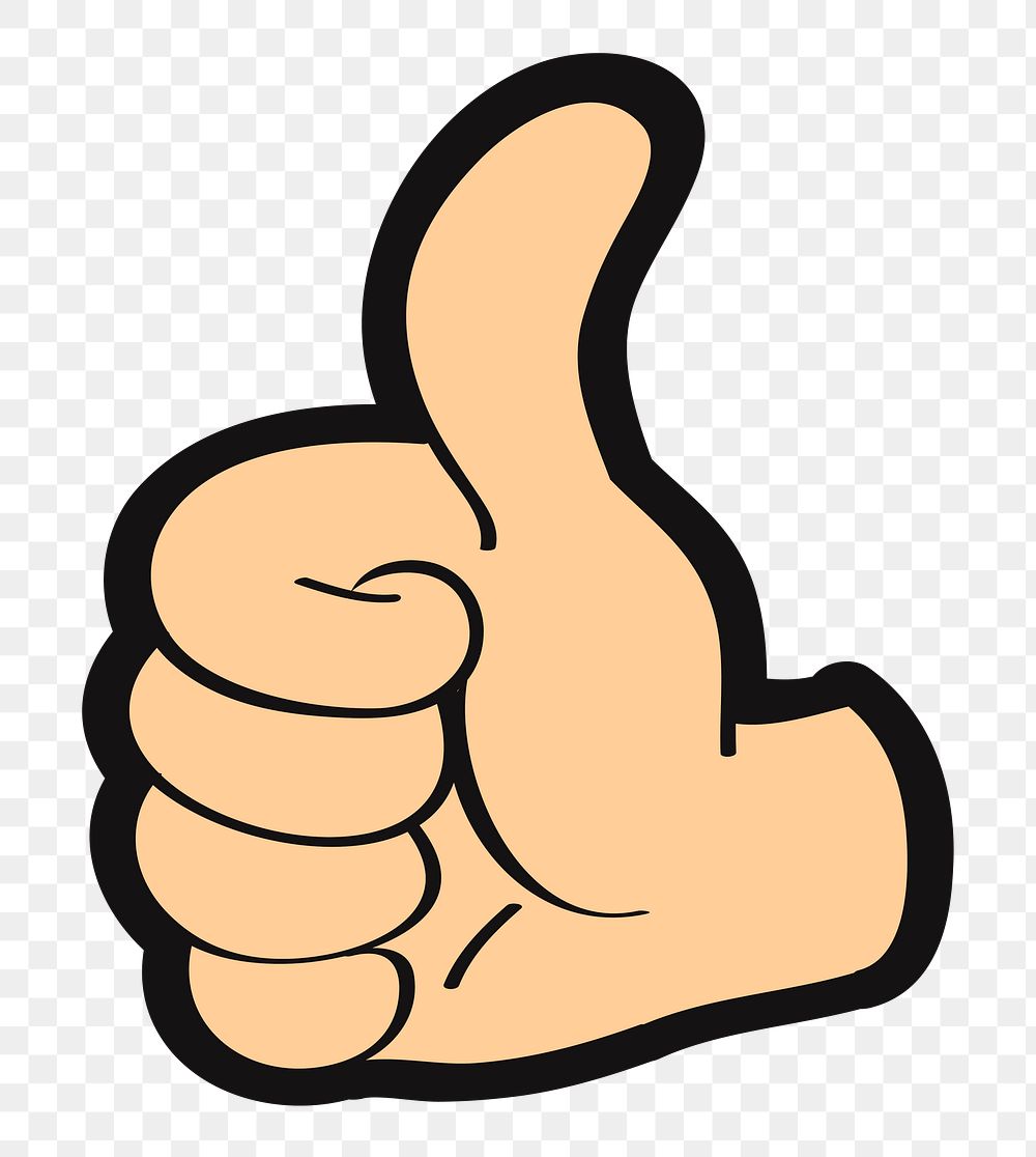 Thumbs up png illustration, transparent background. Free public domain CC0 image.