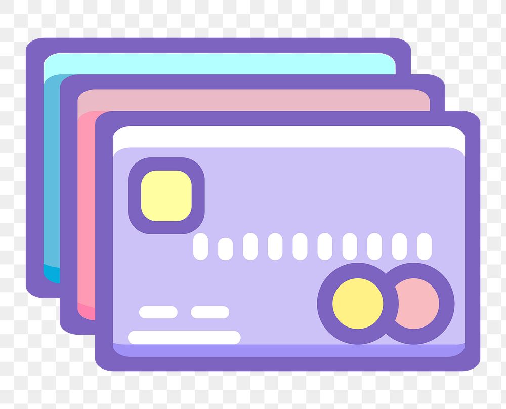 Credit cards png illustration, transparent background. Free public domain CC0 image.
