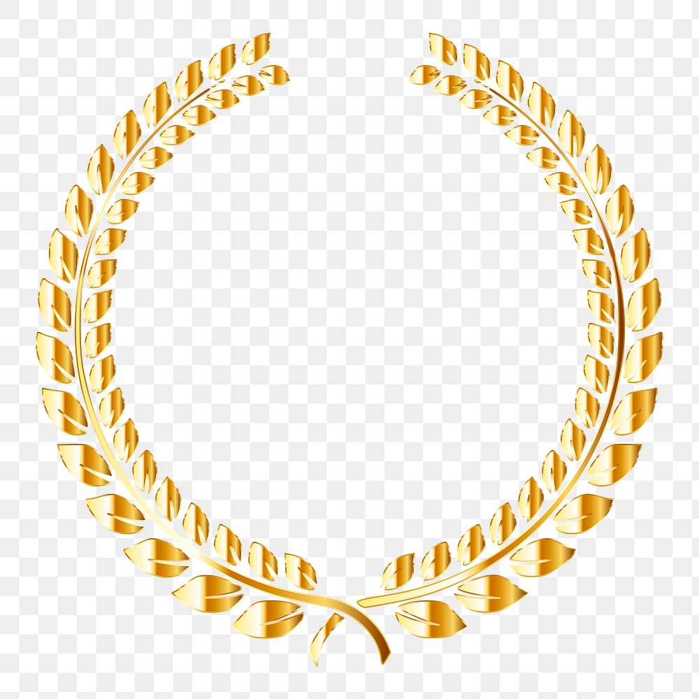 Gold wreath png illustration, transparent background. Free public domain CC0 image.