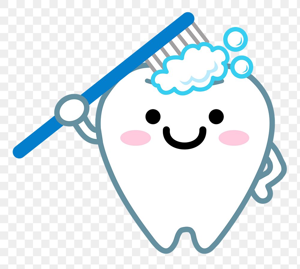 Brush your teeth png illustration, transparent background. Free public domain CC0 image.