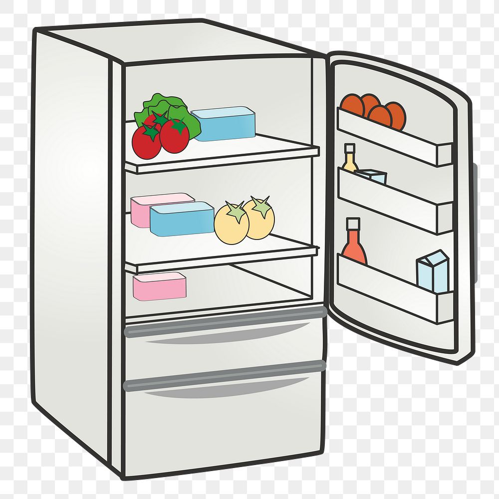 Refrigerator png illustration, transparent background. Free public domain CC0 image.