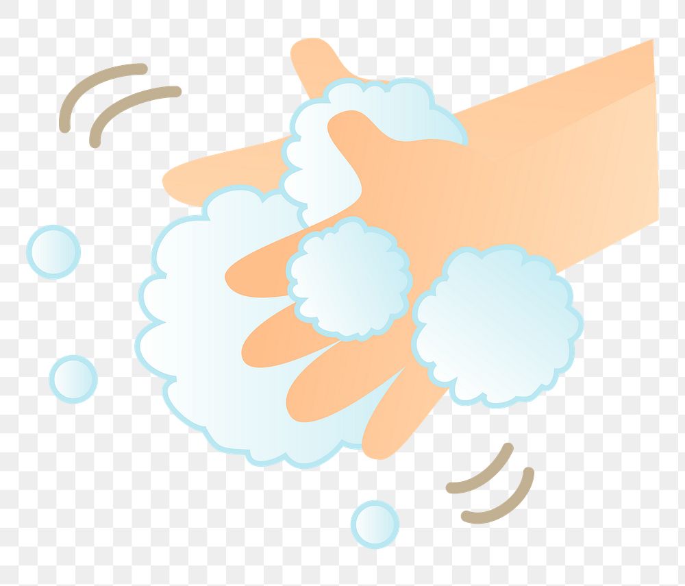 Hand washing png illustration, transparent background. Free public domain CC0 image.