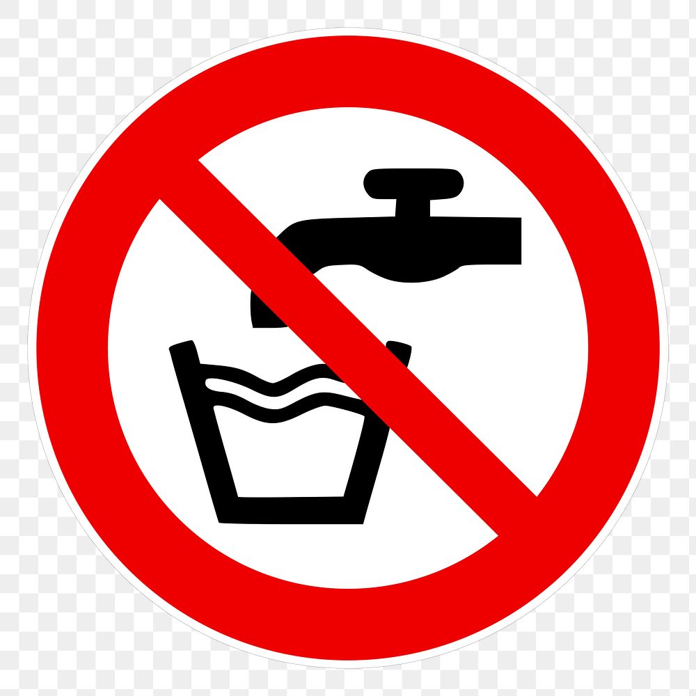 No water sign png illustration, transparent background. Free public domain CC0 image.