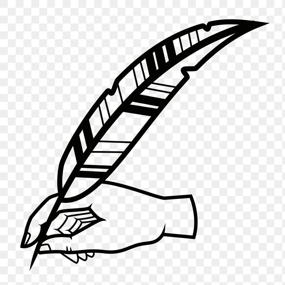 Quill png illustration, transparent background. Free public domain CC0 image.