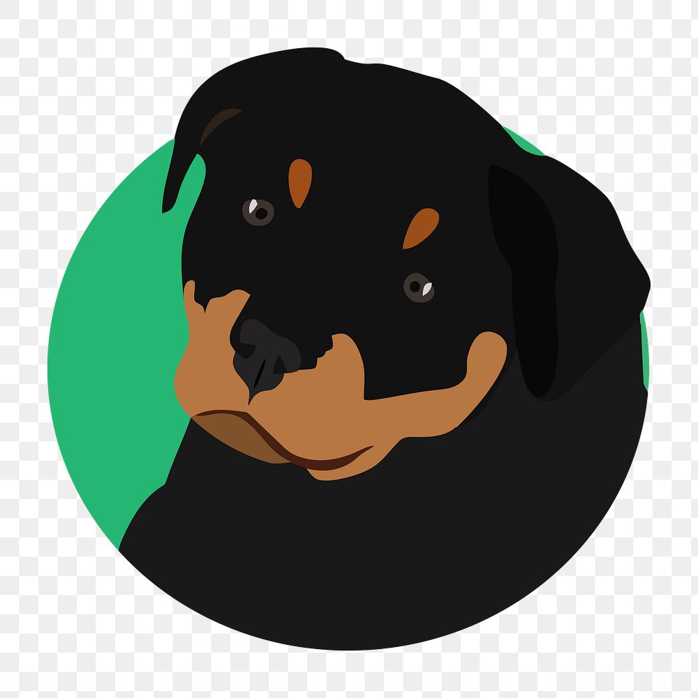 Rottweiler dog png illustration, transparent background. Free public domain CC0 image.