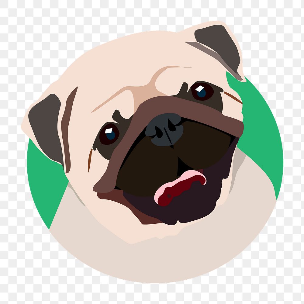 Pug dog png illustration, transparent background. Free public domain CC0 image.