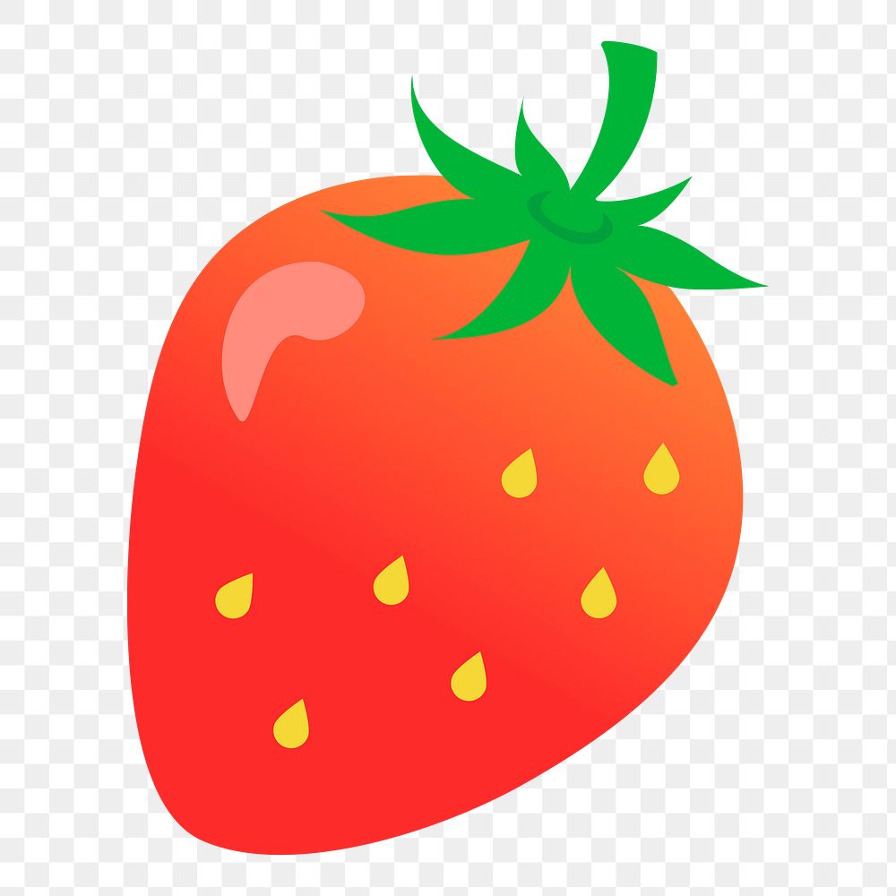 Strawberry png illustration, transparent background. Free public domain CC0 image.