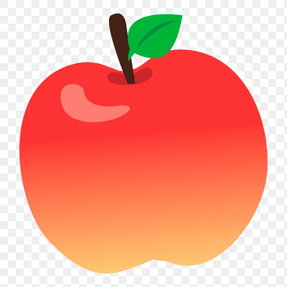 Red apple png illustration, transparent background. Free public domain CC0 image.