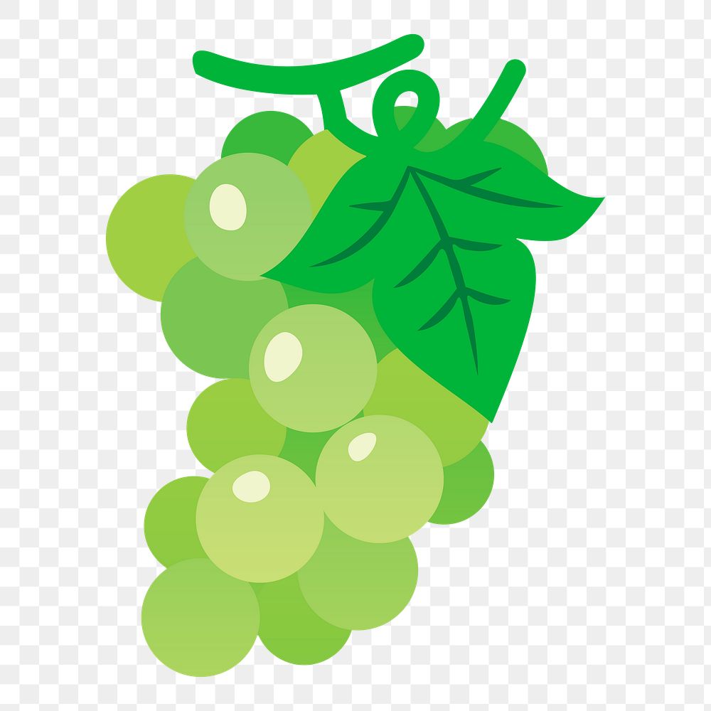 Green grape png illustration, transparent background. Free public domain CC0 image.