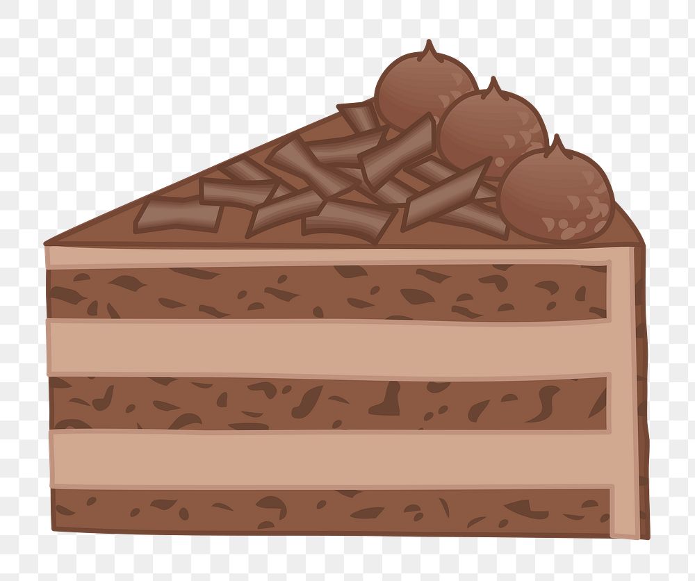 Chocolate cake png illustration, transparent background. Free public domain CC0 image.