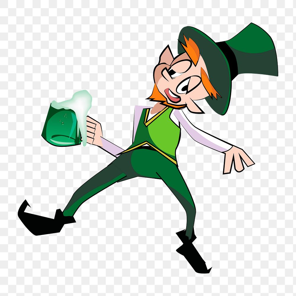 Leprechaun png illustration, transparent background. Free public domain CC0 image.