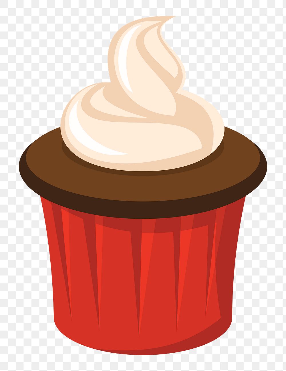 Chocolate cup cake png illustration, transparent background. Free public domain CC0 image.