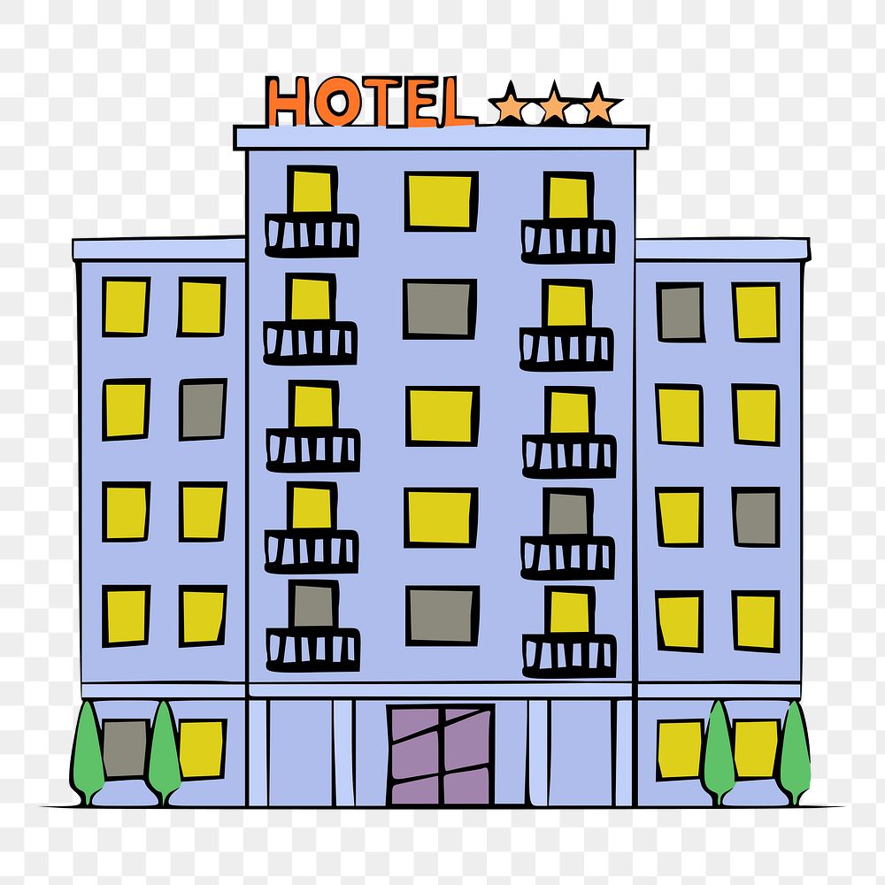 Hotel png illustration, transparent background. Free public domain CC0 image.